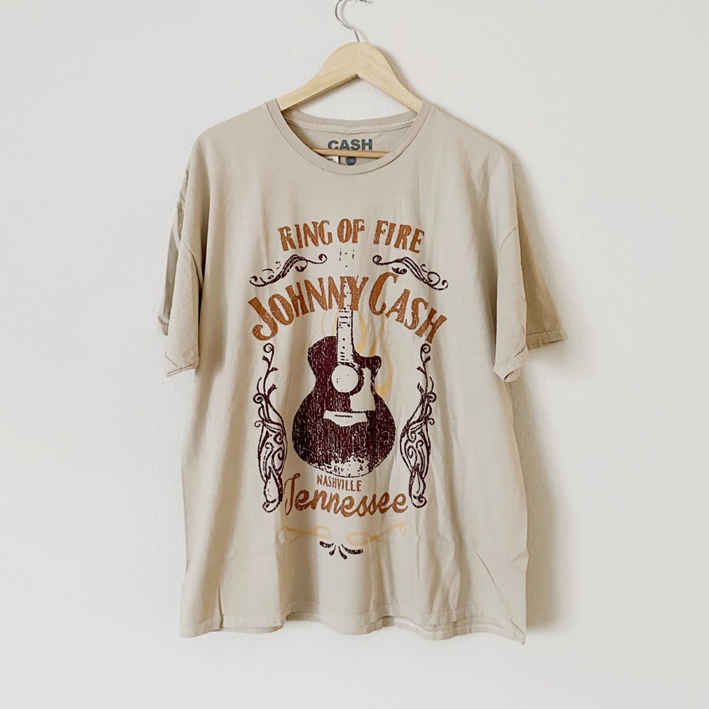 NEW Johnny Cash King of Fire Graphic T-Shirt